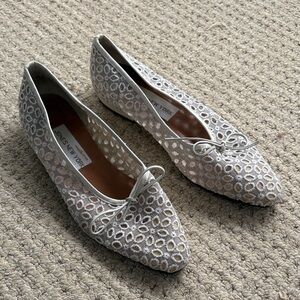 Vintage 90s Jones of New York Cream Eyelet Cutout Ballet Flats